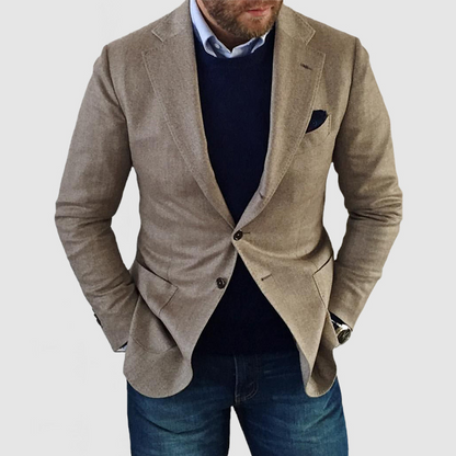 THOMS THREAD | Herren-strickjacke mit lässigen knöpfen, taschen und reverskragen, einfarbig, langärmelig