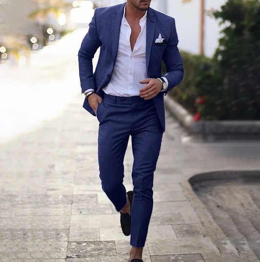 THOMS THREAD | 2-Teiliges Set Eleganter Herren Slim-Fit Anzug