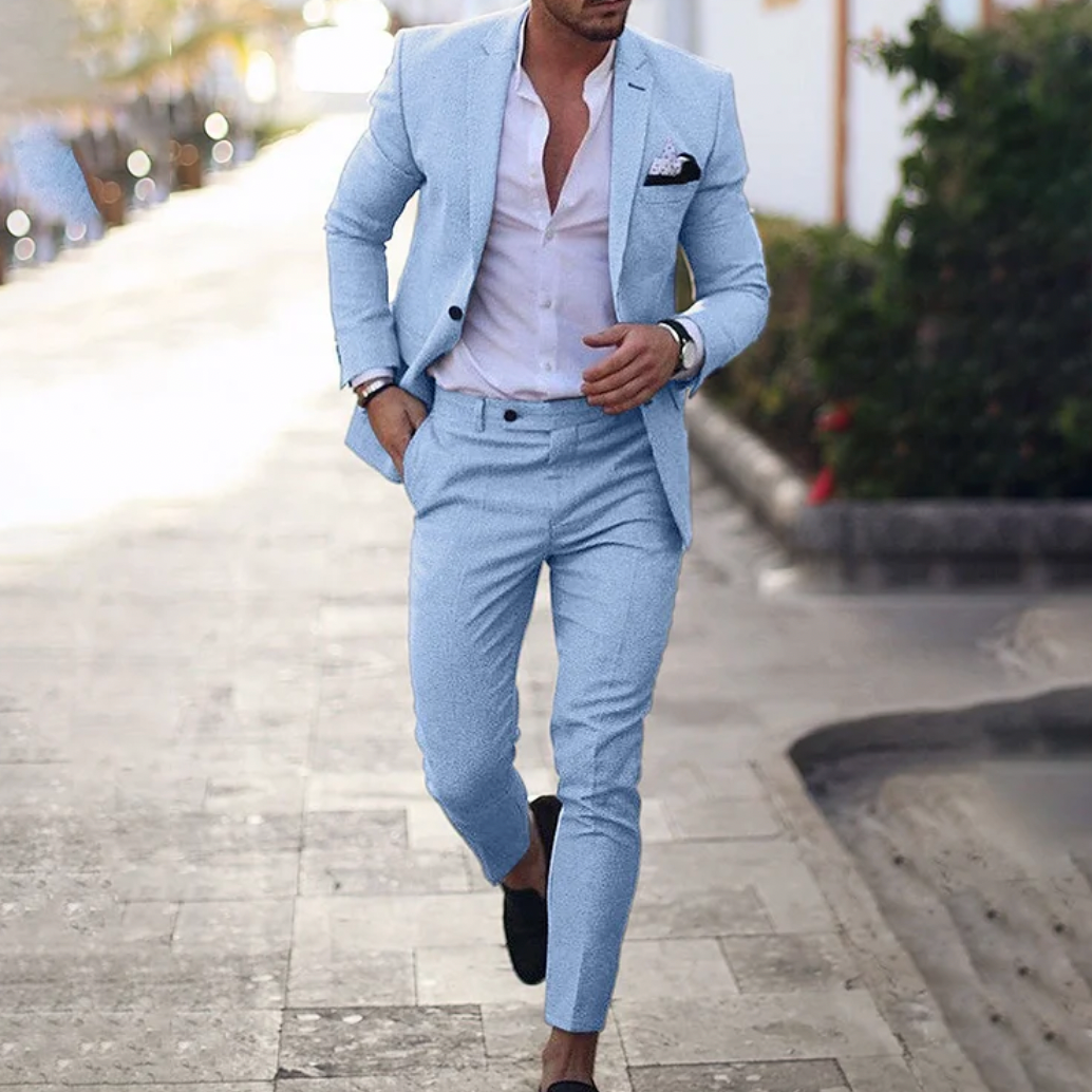 THOMS THREAD | 2-Teiliges Set Eleganter Herren Slim-Fit Anzug