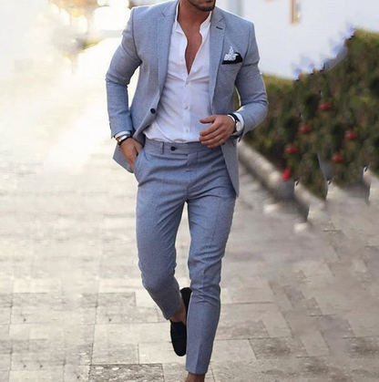 THOMS THREAD | 2-Teiliges Set Eleganter Herren Slim-Fit Anzug
