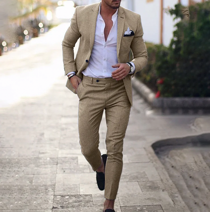 THOMS THREAD | 2-Teiliges Set Eleganter Herren Slim-Fit Anzug