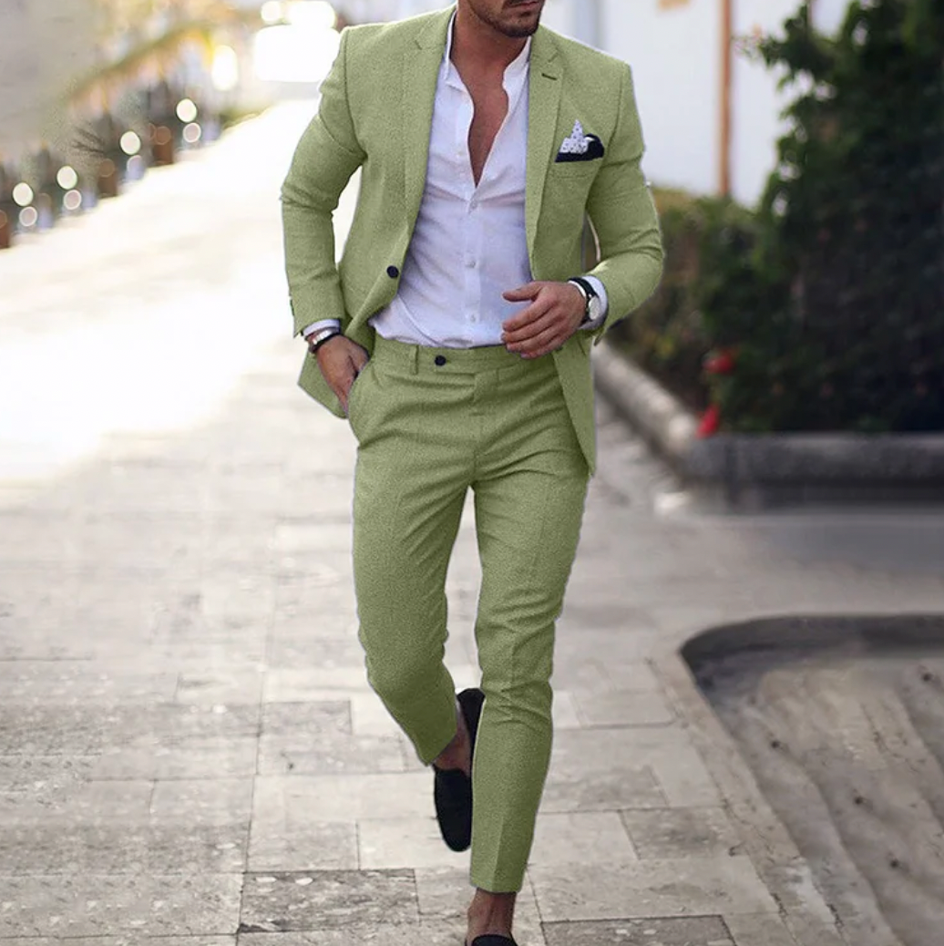 THOMS THREAD | 2-Teiliges Set Eleganter Herren Slim-Fit Anzug