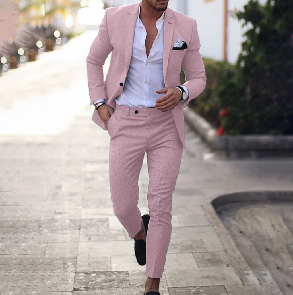 THOMS THREAD | 2-Teiliges Set Eleganter Herren Slim-Fit Anzug