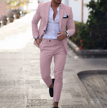 THOMS THREAD | 2-Teiliges Set Eleganter Herren Slim-Fit Anzug