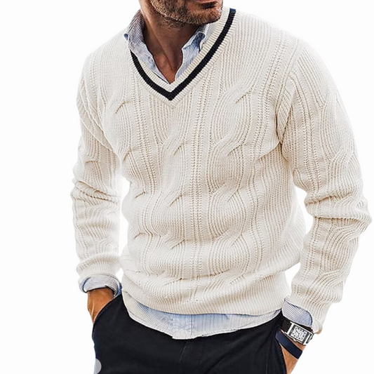 TYVANO | Herren Strickpullover mit V-Ausschnitt