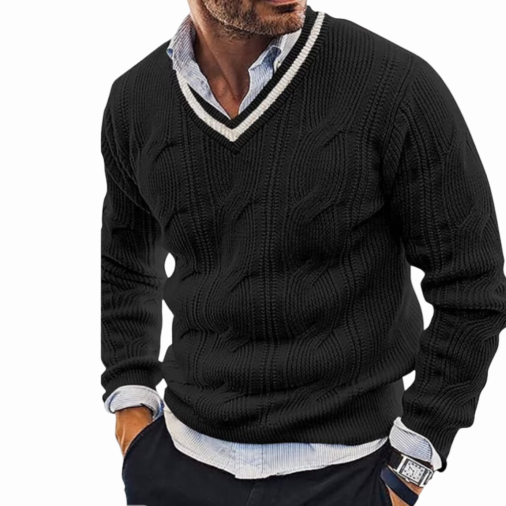 TYVANO | Herren Strickpullover mit V-Ausschnitt