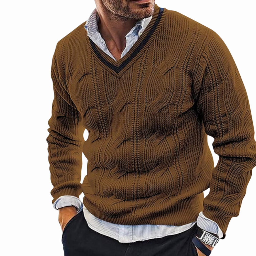 TYVANO | Herren Strickpullover mit V-Ausschnitt