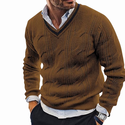 TYVANO | Herren Strickpullover mit V-Ausschnitt