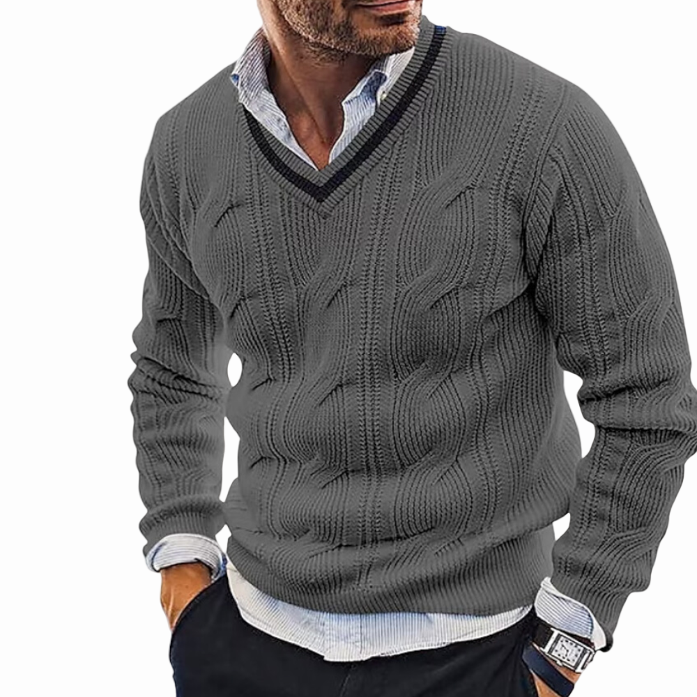 TYVANO | Herren Strickpullover mit V-Ausschnitt