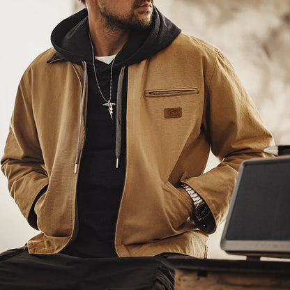 THOMS THREAD | Handgenähte Herrenjacke aus Segeltuch im Retro-Look