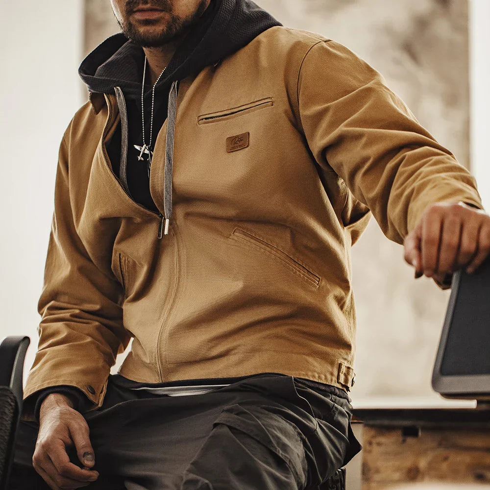 THOMS THREAD | Handgenähte Herrenjacke aus Segeltuch im Retro-Look