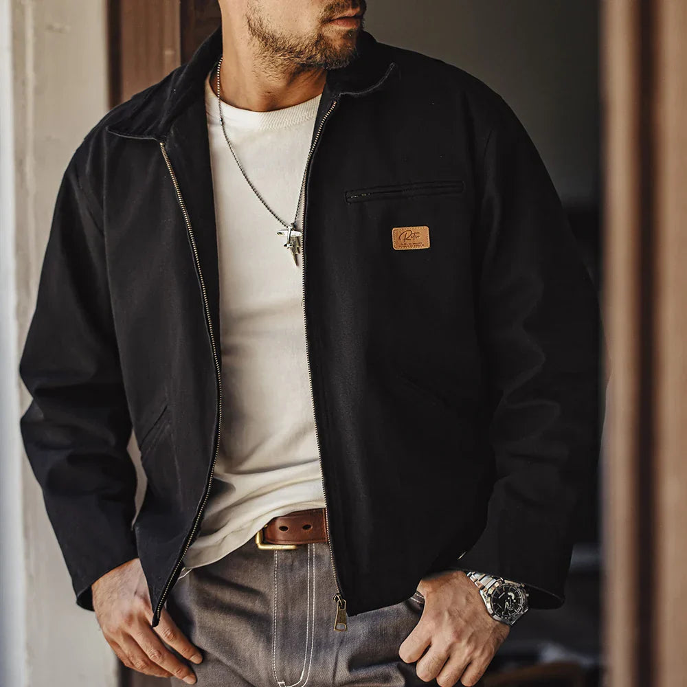 THOMS THREAD | Handgenähte Herrenjacke aus Segeltuch im Retro-Look