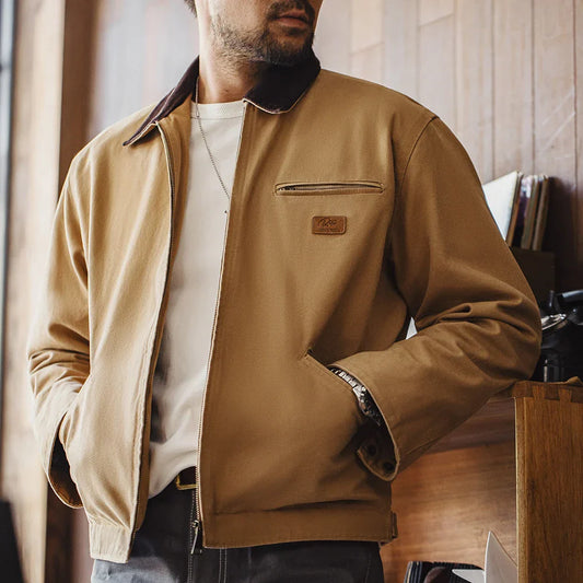 THOMS THREAD | Handgenähte Herrenjacke aus Segeltuch im Retro-Look