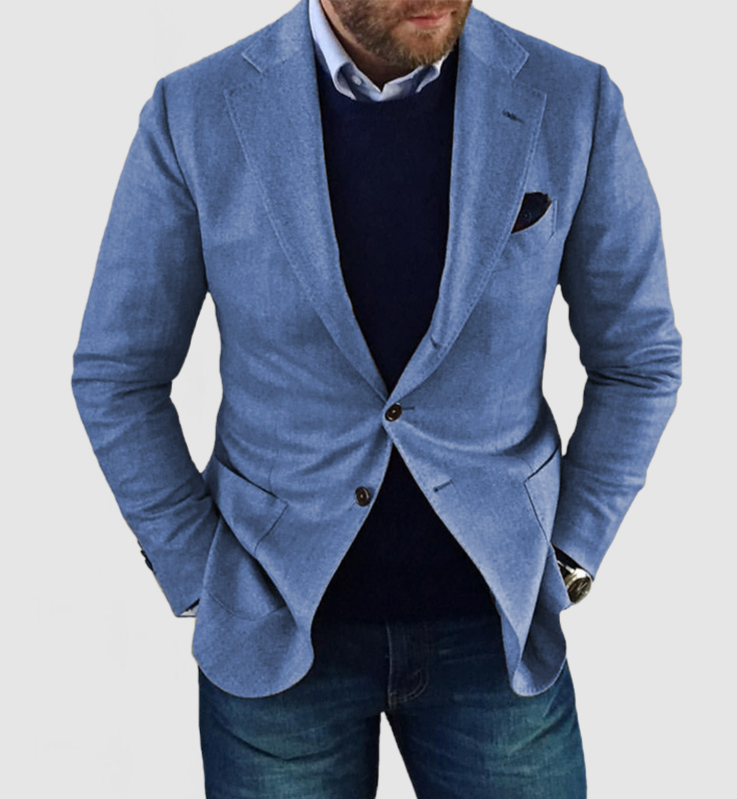 THOMS THREAD | Herren-strickjacke mit lässigen knöpfen, taschen und reverskragen, einfarbig, langärmelig