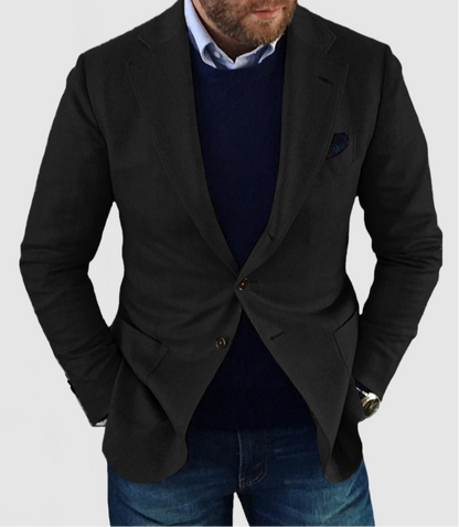 THOMS THREAD | Herren-strickjacke mit lässigen knöpfen, taschen und reverskragen, einfarbig, langärmelig