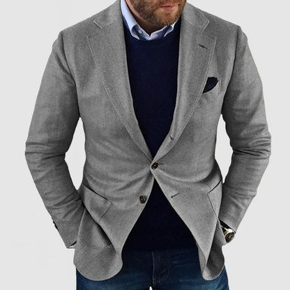 THOMS THREAD | Herren-strickjacke mit lässigen knöpfen, taschen und reverskragen, einfarbig, langärmelig