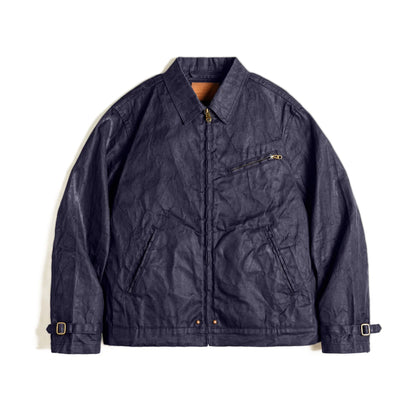 THOMS THREAD | Vintage-Herrenjacke aus gewachstem Canvas - IV-Design mit Reißverschluss und Reverskragen, kurzer Schnitt, schlanke Passform für Frühjahr & Herbst