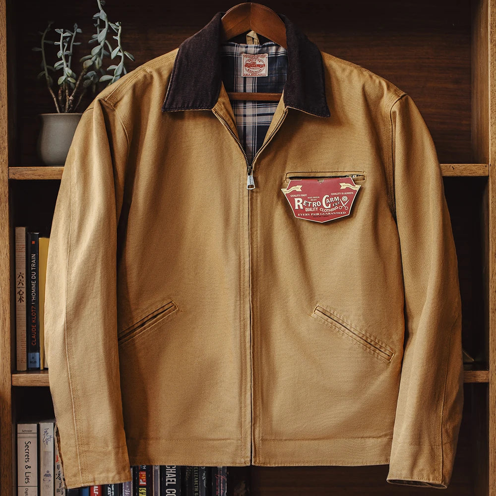 THOMS THREAD | Handgenähte Herrenjacke aus Segeltuch im Retro-Look
