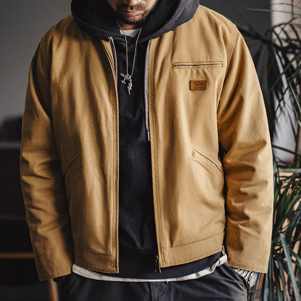 THOMS THREAD | Handgenähte Herrenjacke aus Segeltuch im Retro-Look
